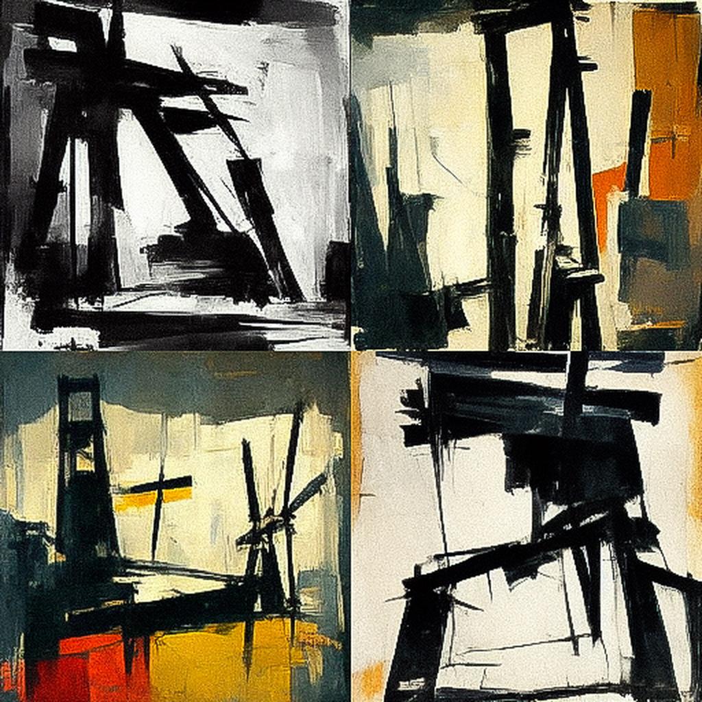 Franz Kline style, Midjourney V3, render 1 of 4