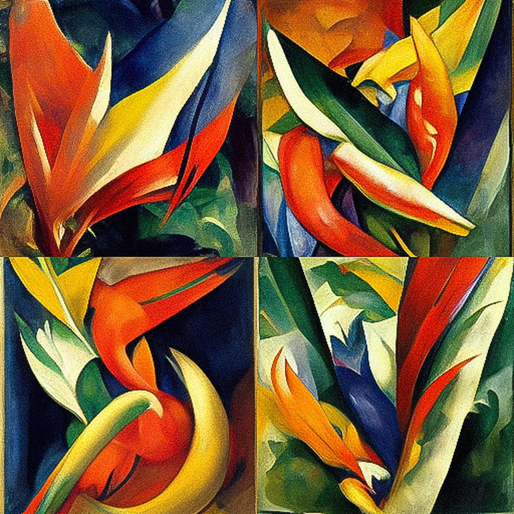 Franz Marc style, Midjourney V3, render 1 of 4