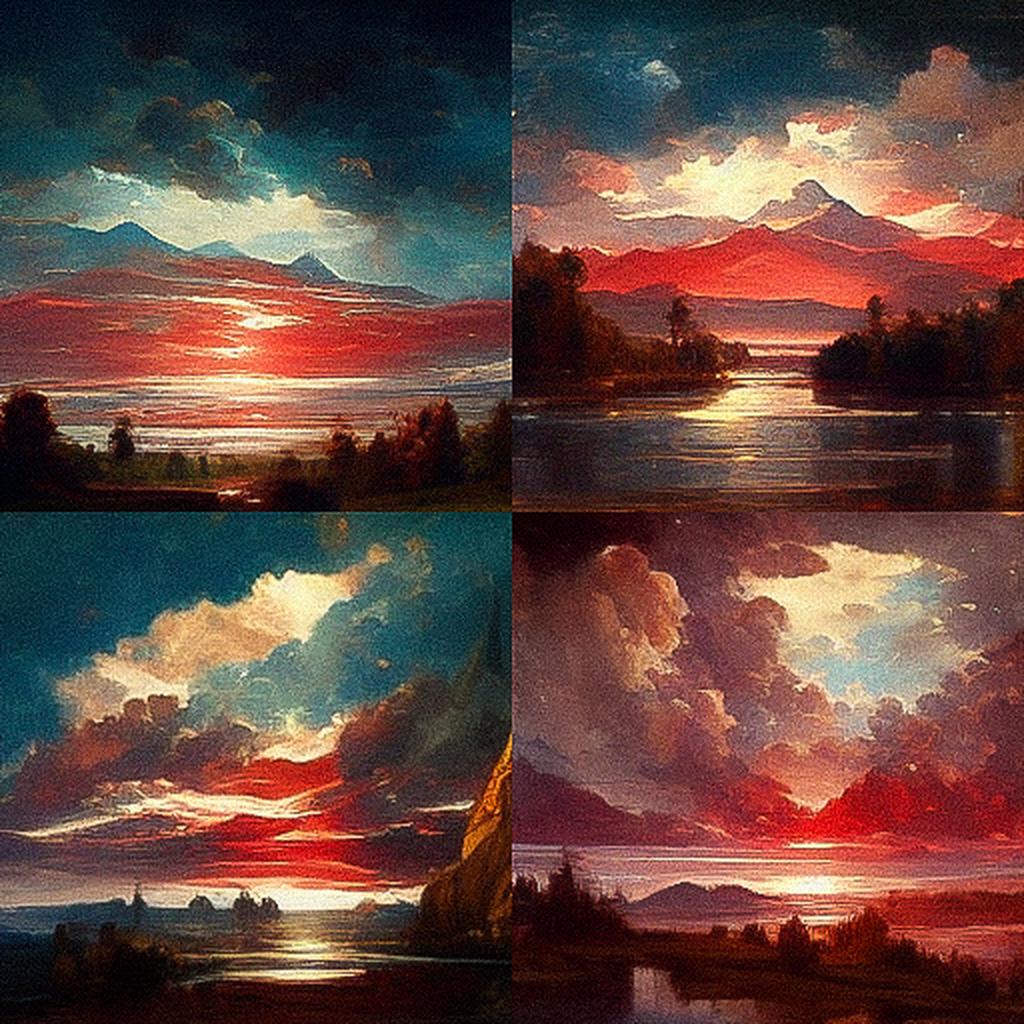 Frederic Edwin Church style, Midjourney V3, render 1 of 4