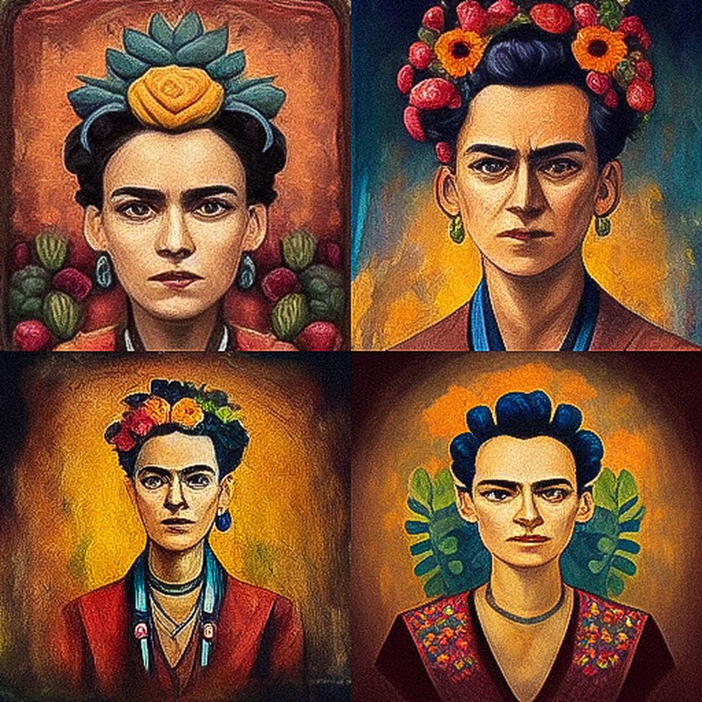 Frida Kahlo style, Midjourney V3, render 1 of 4
