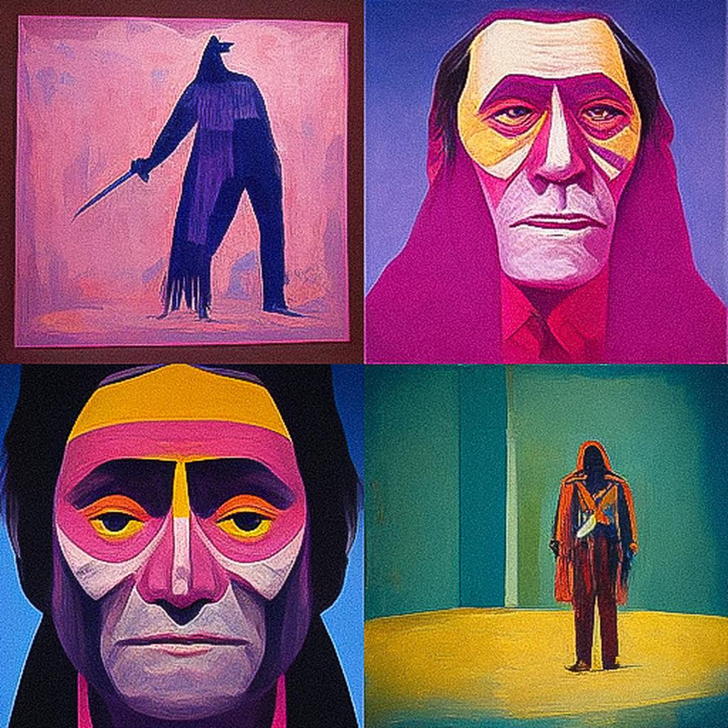 Fritz Scholder style, Midjourney V3, render 1 of 4
