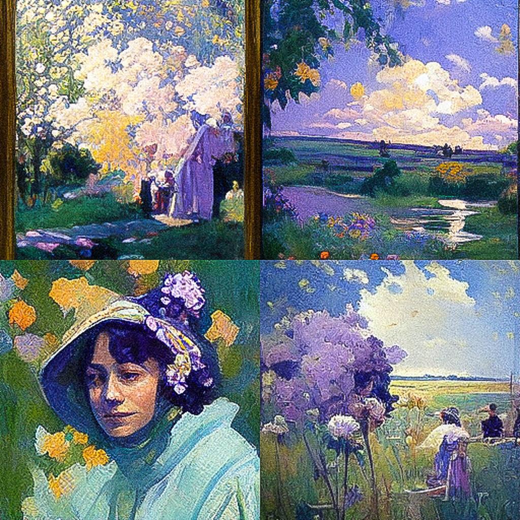 Gari Melchers style, Midjourney V3, render 1 of 4