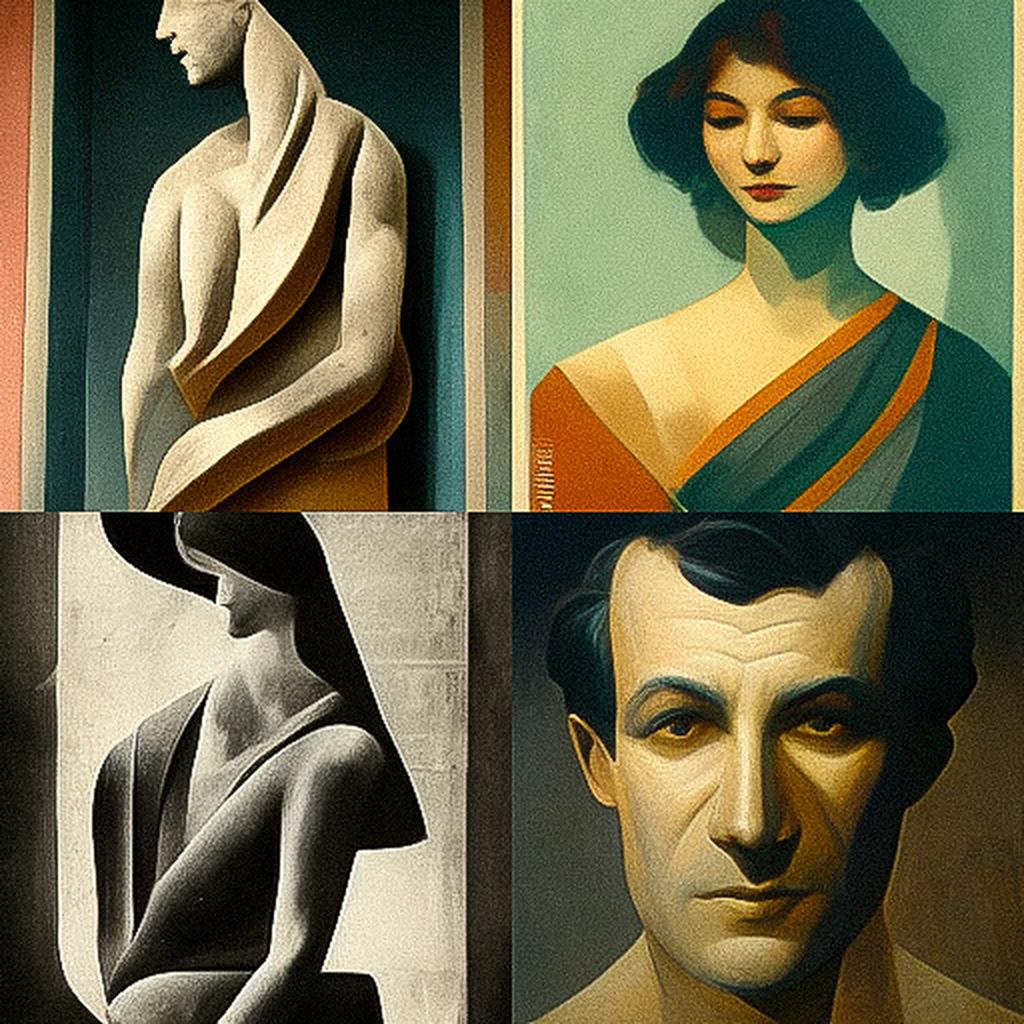 Gaston Lachaise style, Midjourney V3, render 1 of 4