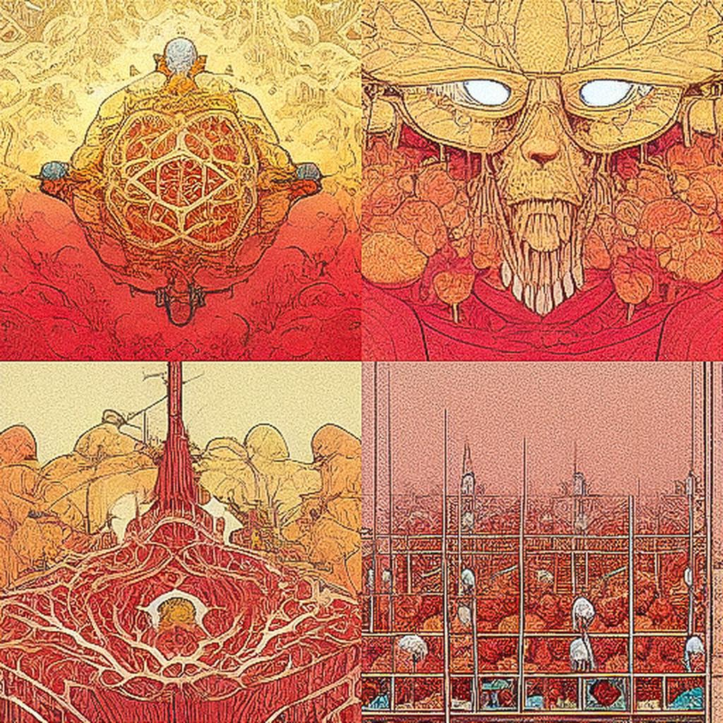 Geof Darrow style, Midjourney V3, render 1 of 4
