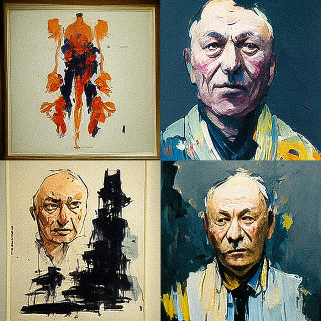 Georg Baselitz style, Midjourney V3, render 1 of 4