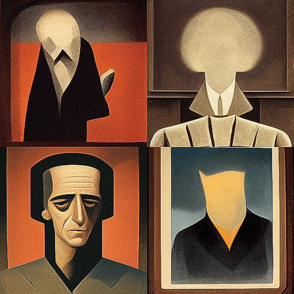 George Ault style, Midjourney V3, render 1 of 4