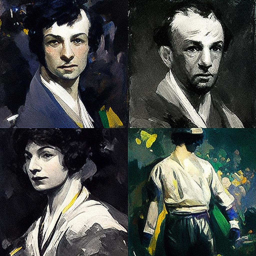 George Bellows style, Midjourney V3, render 1 of 4