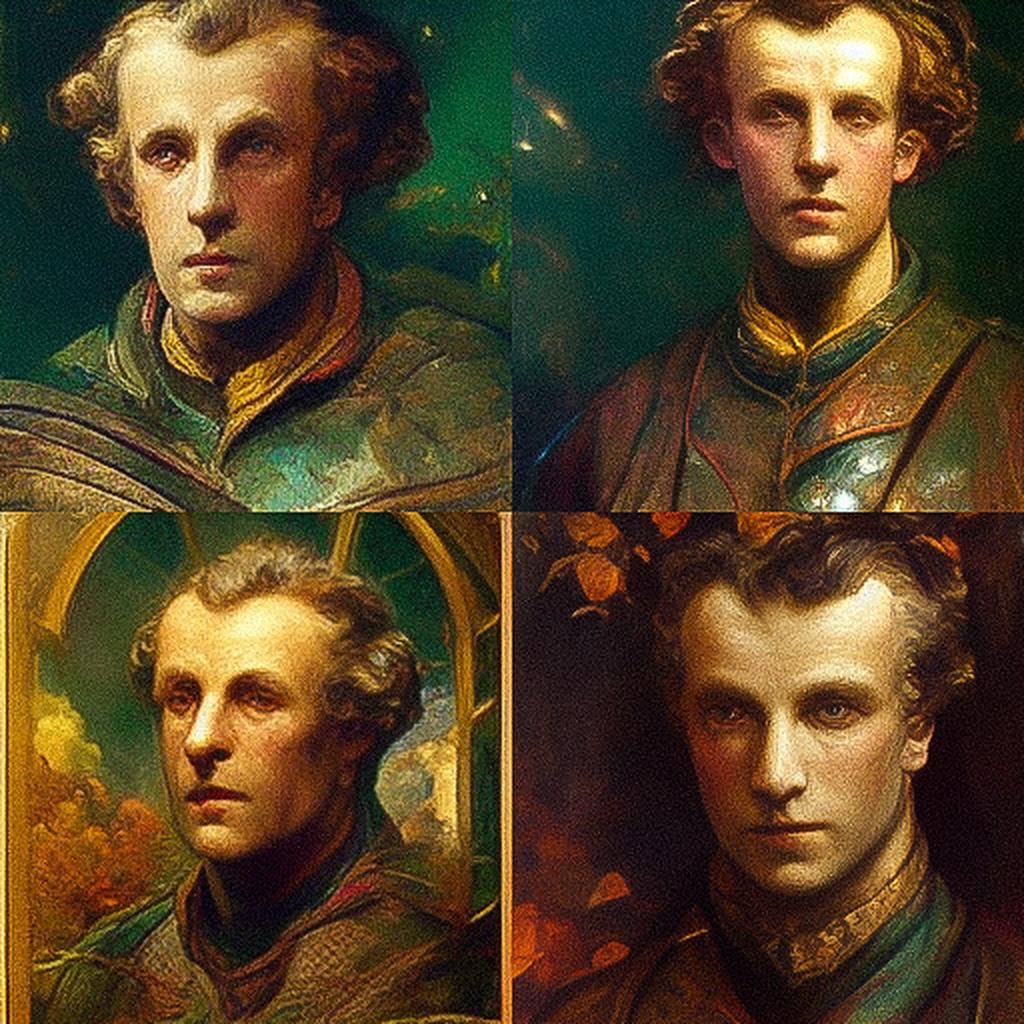 George Frederic Watts style, Midjourney V3, render 1 of 4
