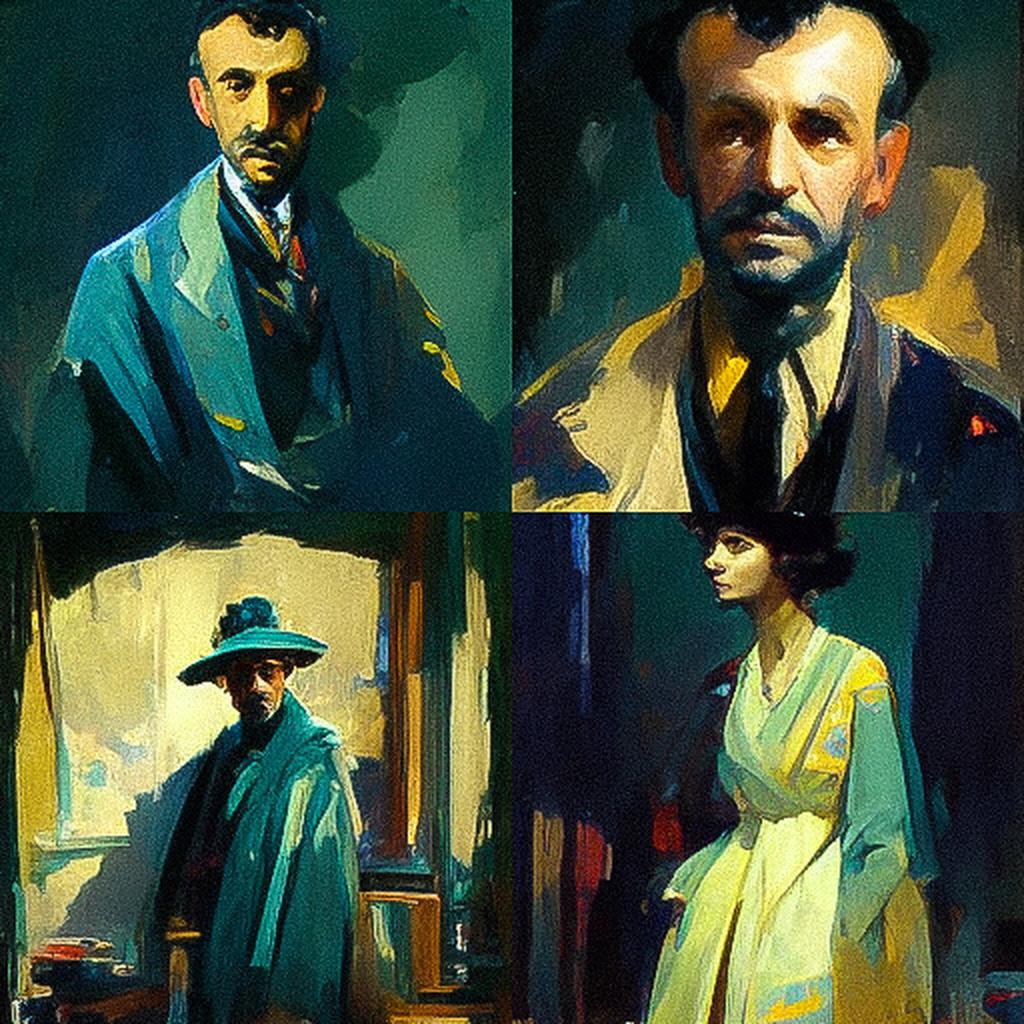 George Luks style, Midjourney V3, render 1 of 4