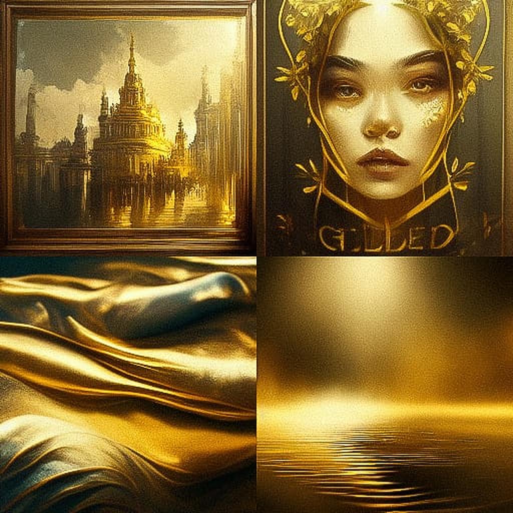 Gilded style, Midjourney V3, render 1 of 4