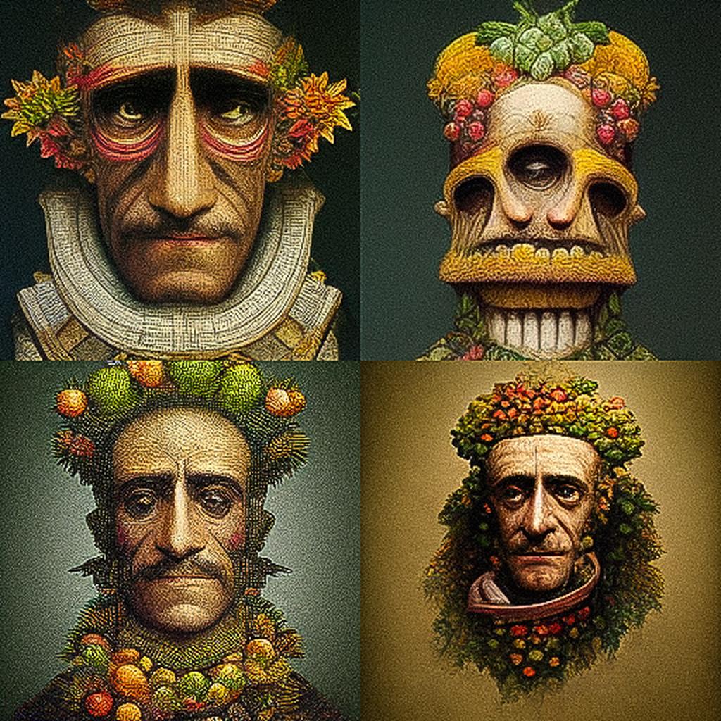 Giuseppe Arcimboldo style, Midjourney V3, render 1 of 4