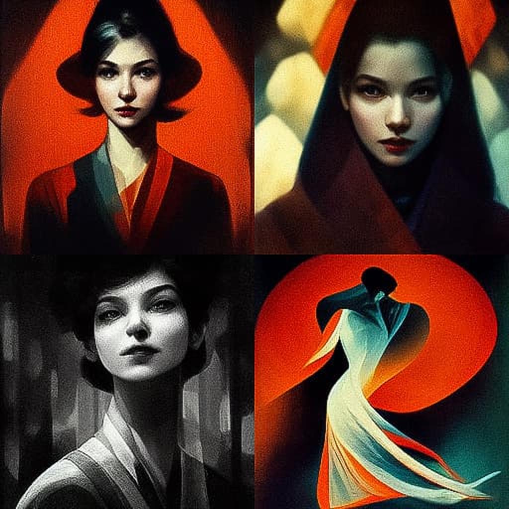 Gjon Mili style, Midjourney V3, render 1 of 4
