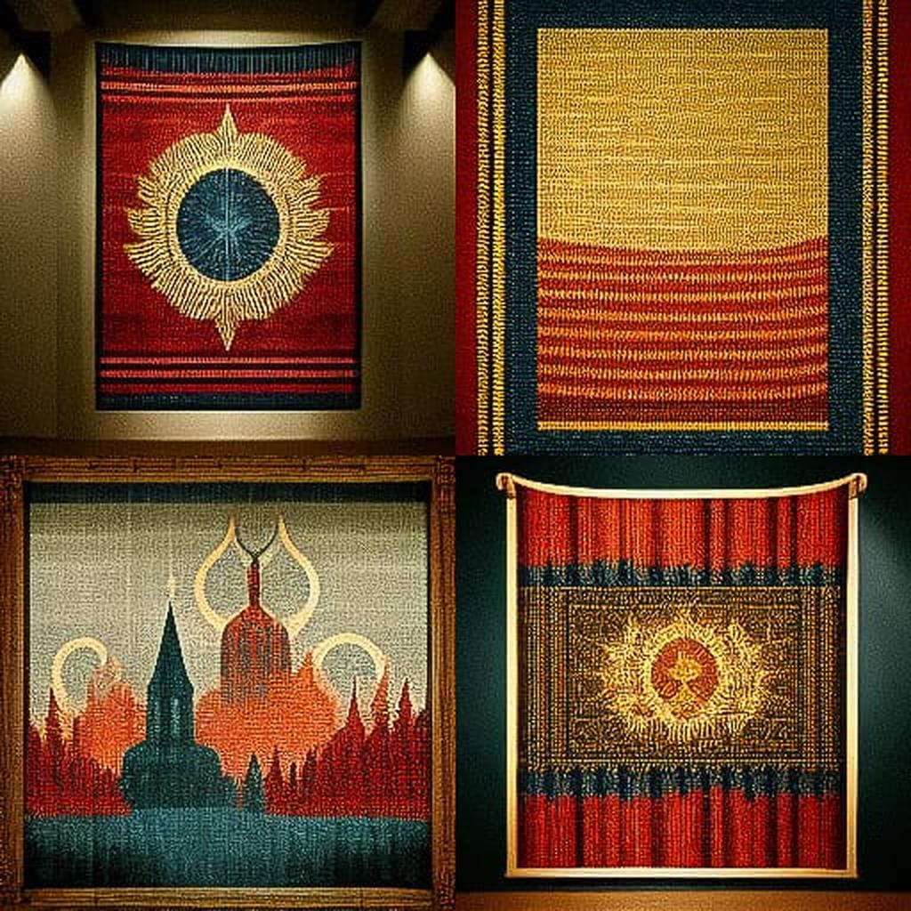 Gobelin tapestry style, Midjourney V3, render 1 of 4