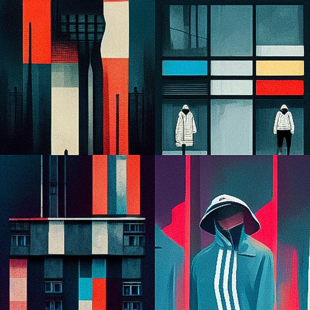 Gopnik fashion style, Midjourney V3, render 1 of 4