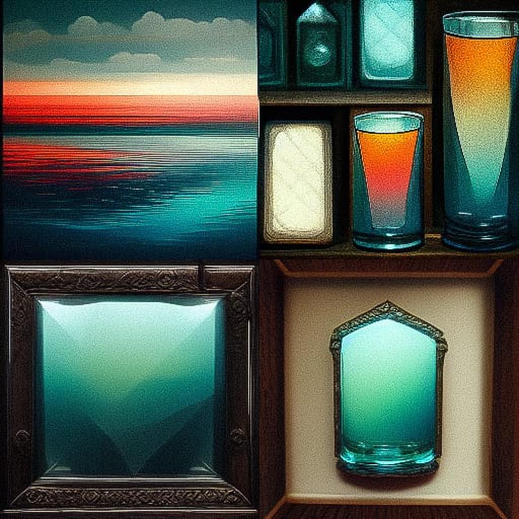 Graal glass style, Midjourney V3, render 1 of 4