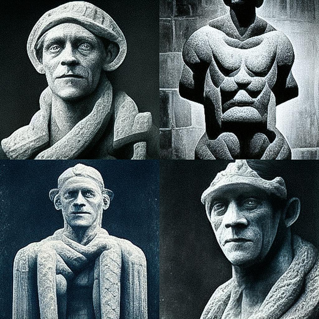 Gustav Vigeland style, Midjourney V3, render 1 of 4