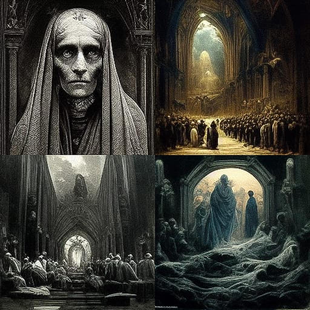 Gustave Dore style, Midjourney V3, render 1 of 4