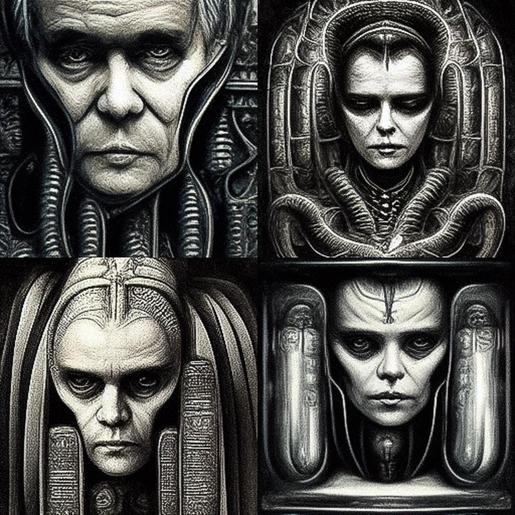 H. R. Giger style, Midjourney V3, render 1 of 4
