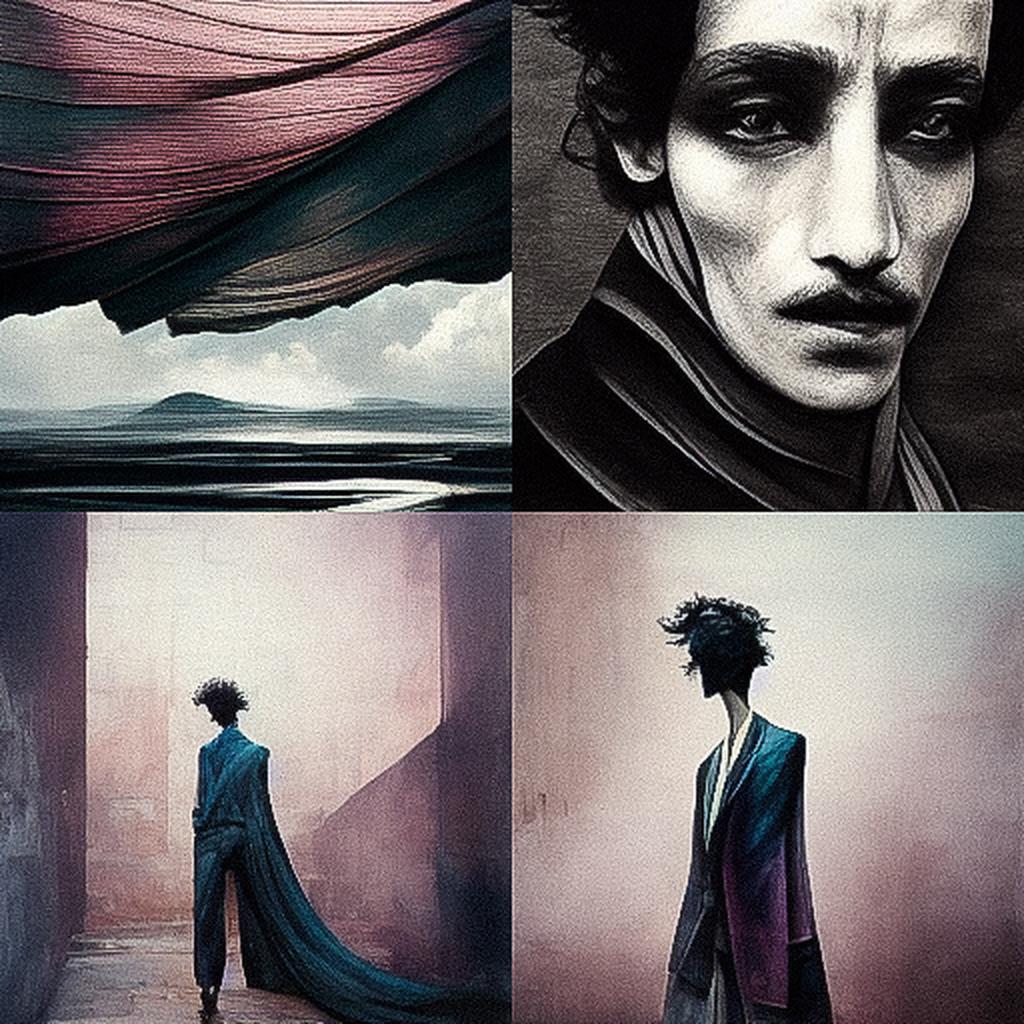 Haider Ackermann style, Midjourney V3, render 1 of 4