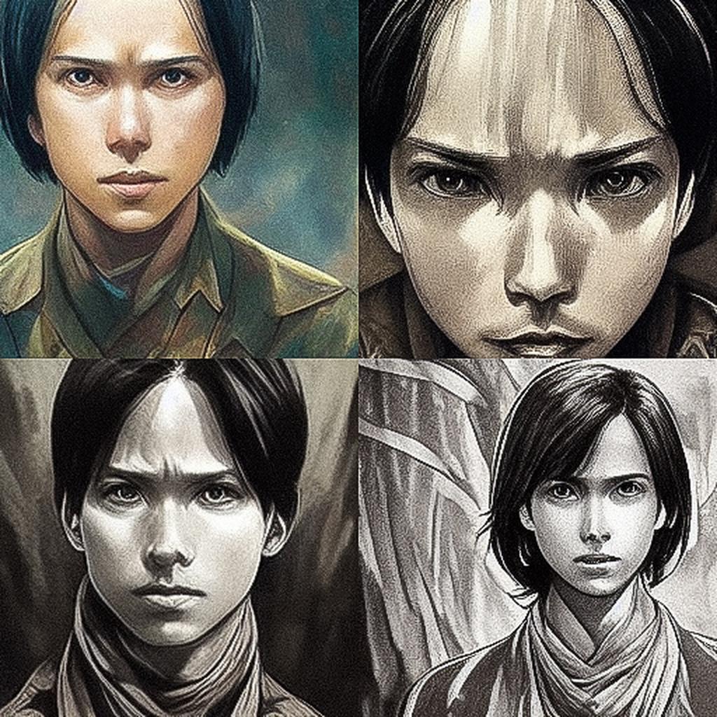 Hajime Isayama style, Midjourney V3, render 1 of 4