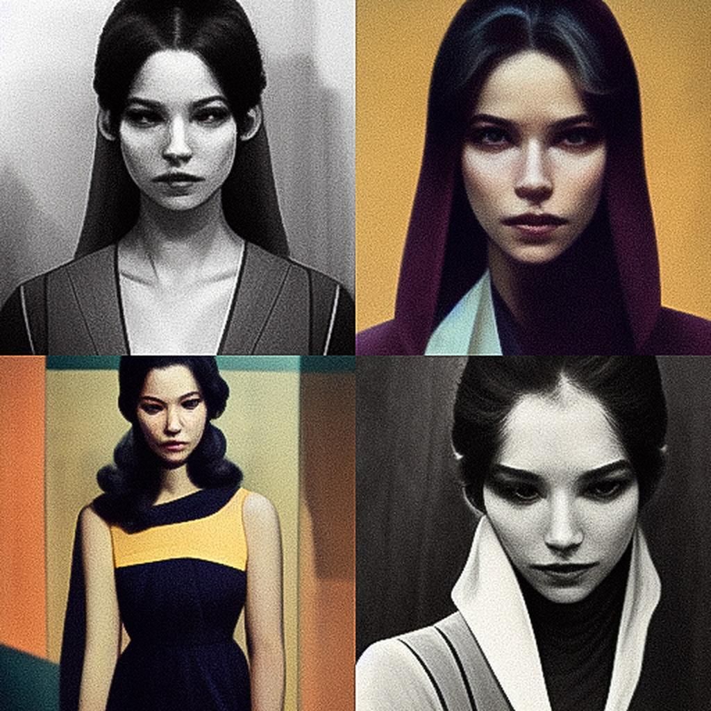 Halston style, Midjourney V3, render 1 of 4