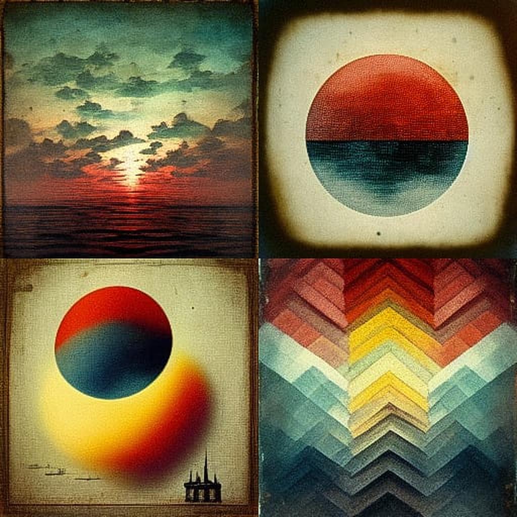 Hand-colored photograph style, Midjourney V3, render 1 of 4
