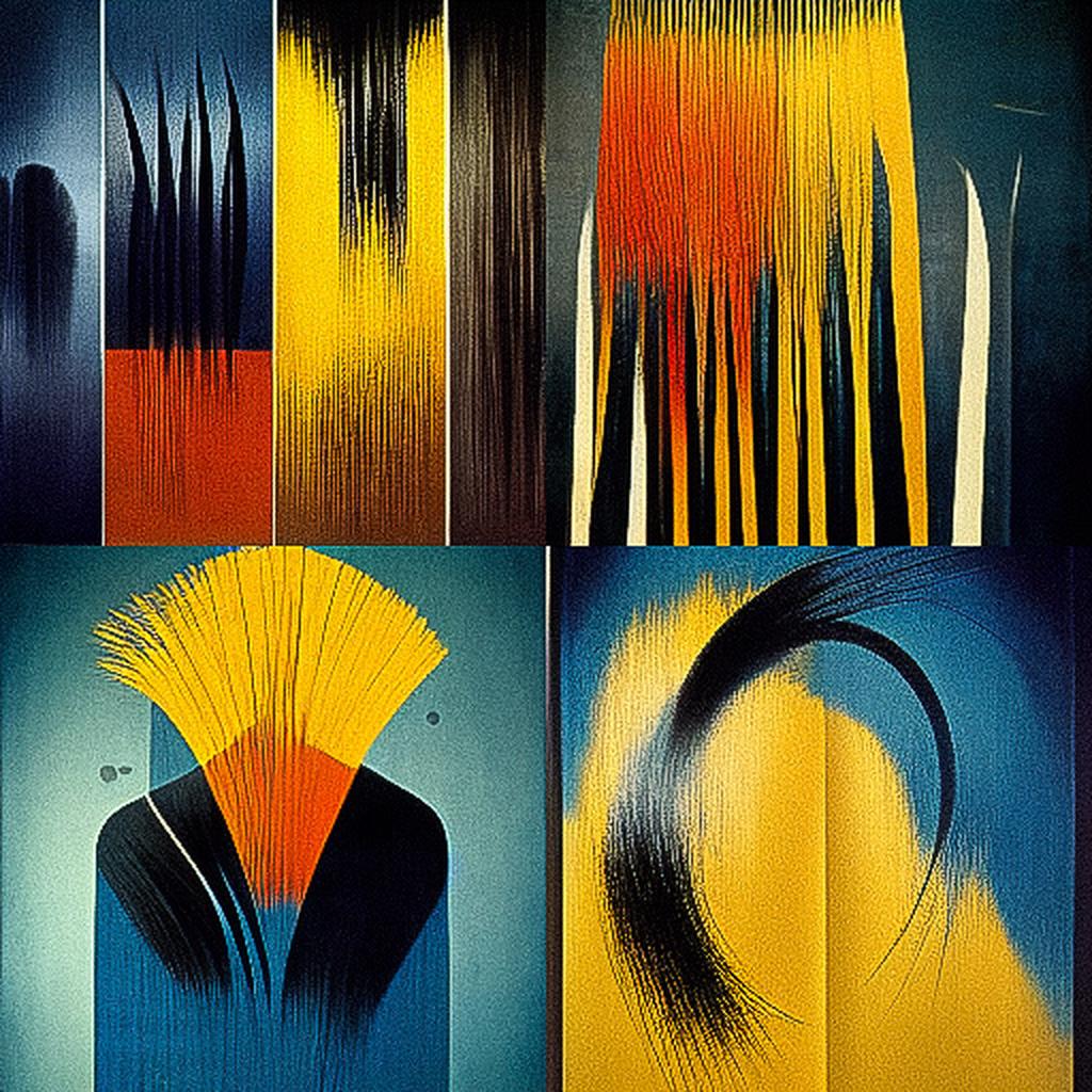 Hans Hartung style, Midjourney V3, render 1 of 4