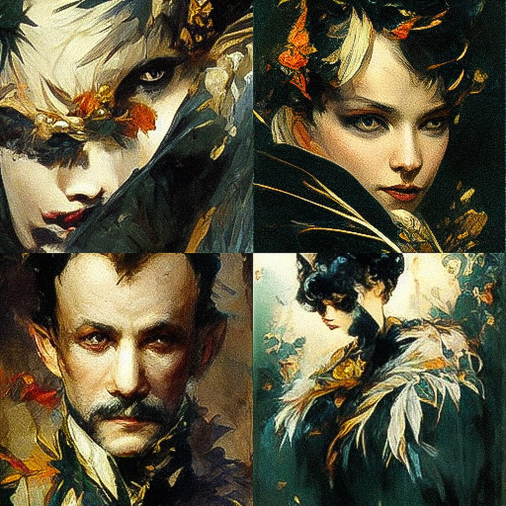 Hans Makart style, Midjourney V3, render 1 of 4