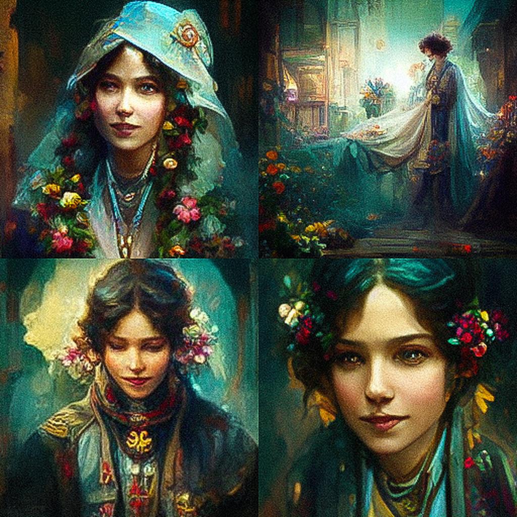 Hans Zatzka style, Midjourney V3, render 1 of 4