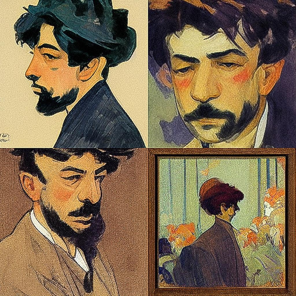 Henri de Toulouse-Lautrec style, Midjourney V3, render 1 of 4