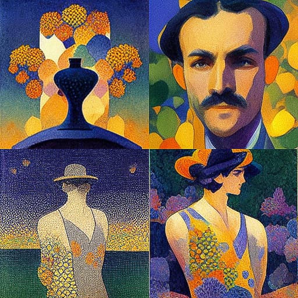 Henri-Edmond Cross style, Midjourney V3, render 1 of 4