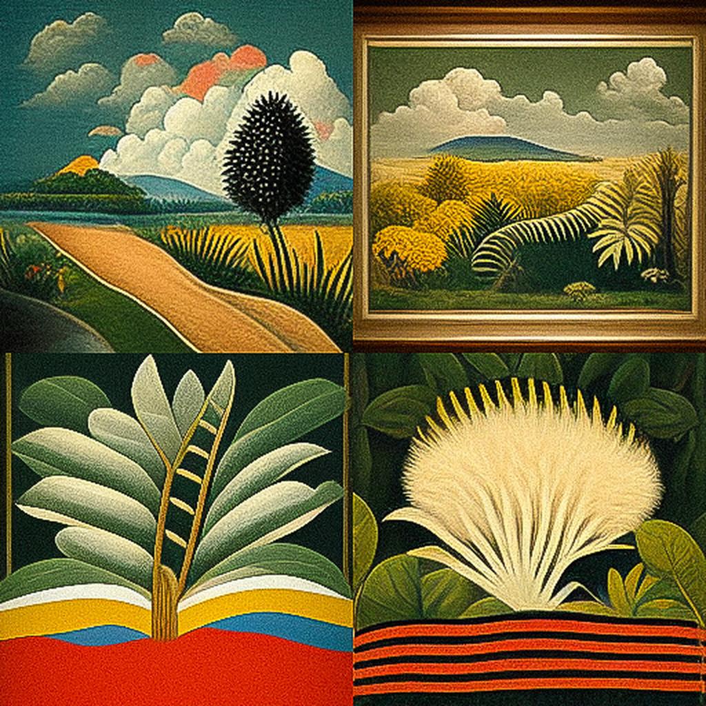 Henri Rousseau style, Midjourney V3, render 1 of 4