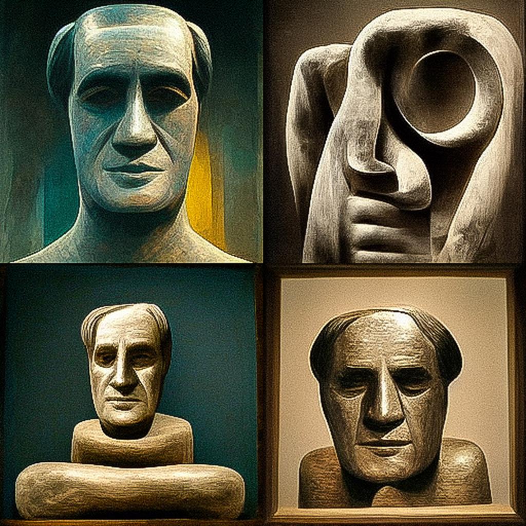 Henry Moore style, Midjourney V3, render 1 of 4