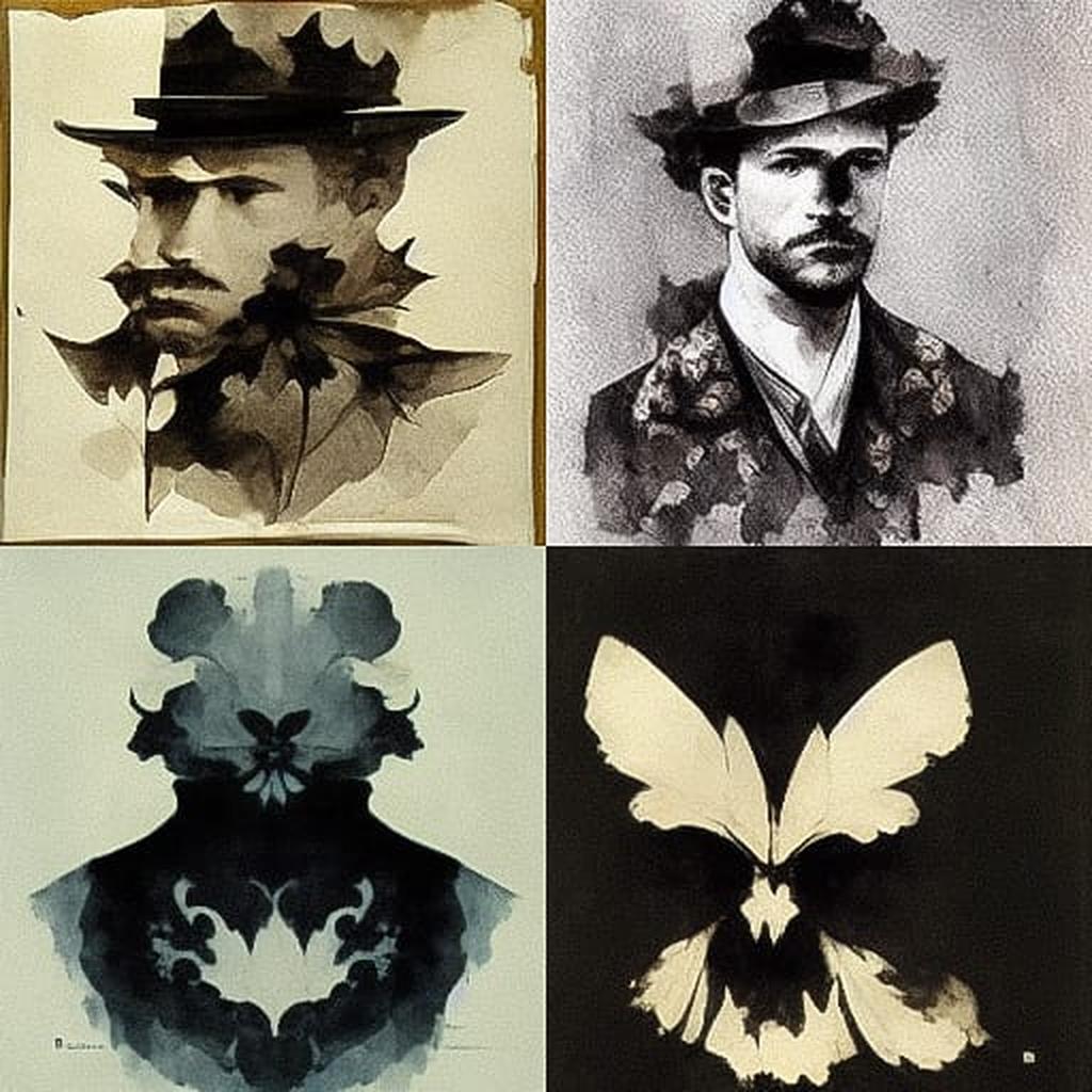 Hermann Rorschach style, Midjourney V3, render 1 of 4