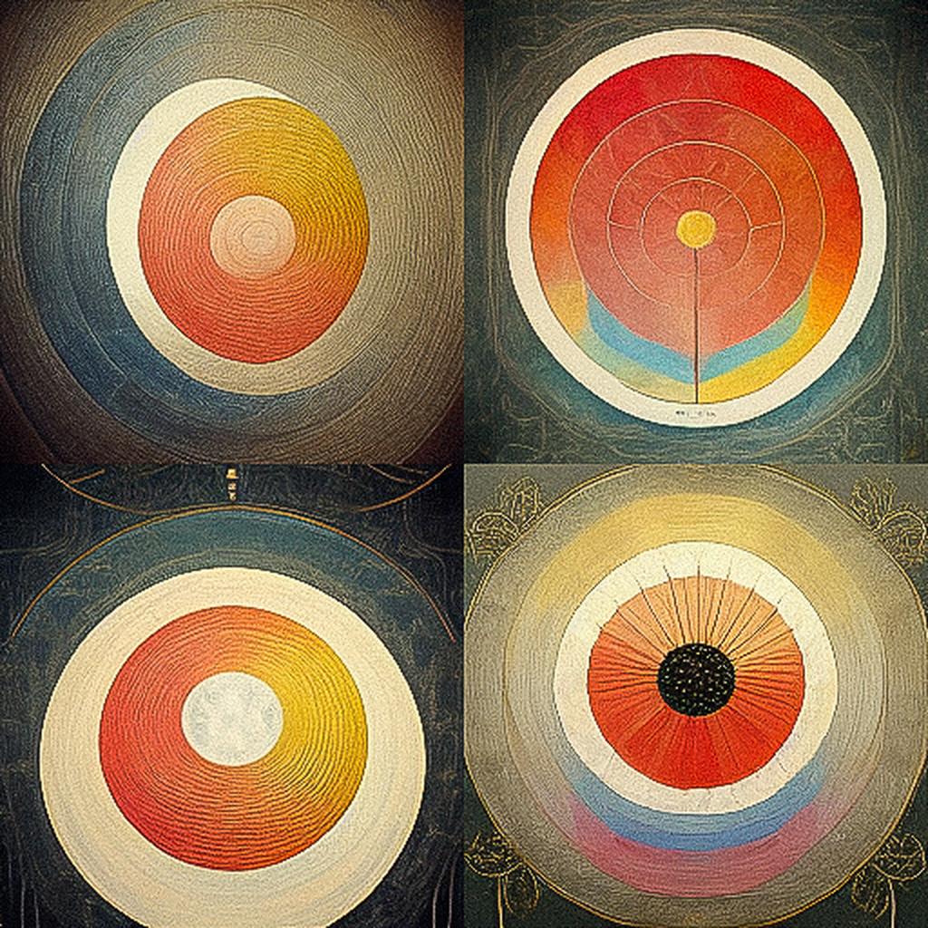 Hilma af Klint style, Midjourney V3, render 1 of 4