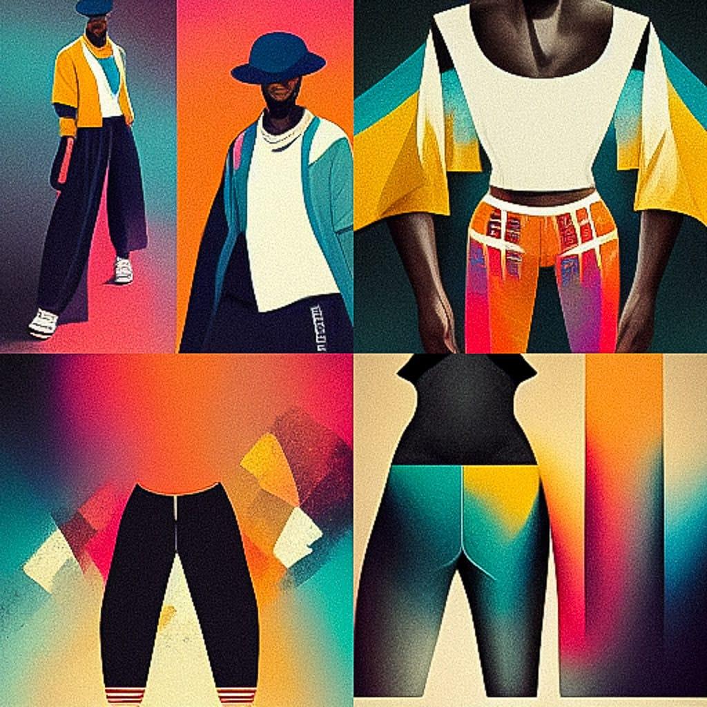 Hip Hop fashion style, Midjourney V3, render 1 of 4