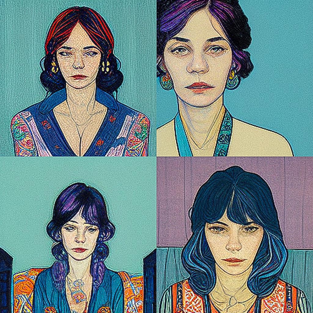 Hope Gangloff style, Midjourney V3, render 1 of 4