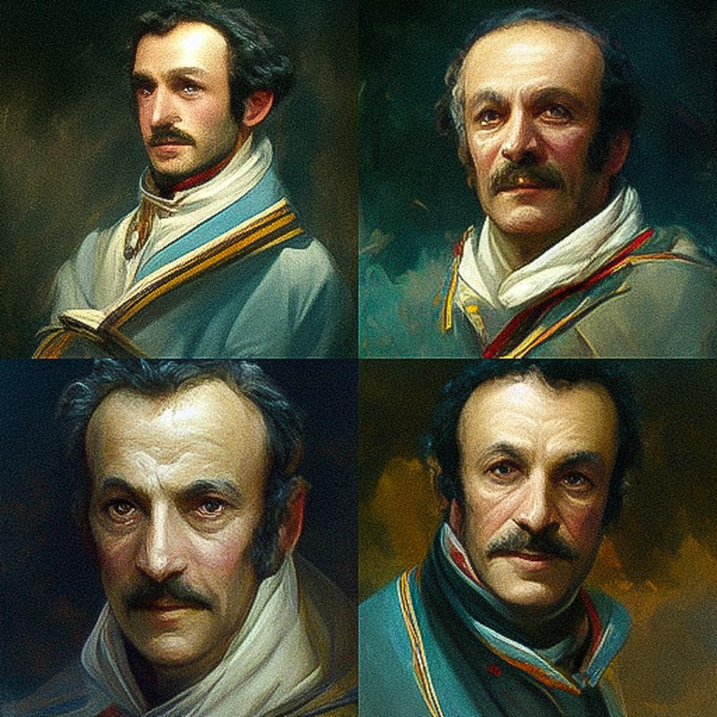 Horace Vernet style, Midjourney V3, render 1 of 4