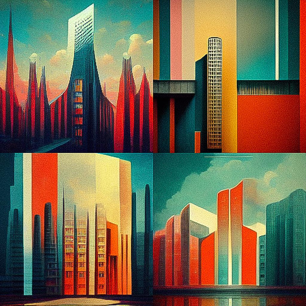 Hypermodernism style, Midjourney V3, render 1 of 4