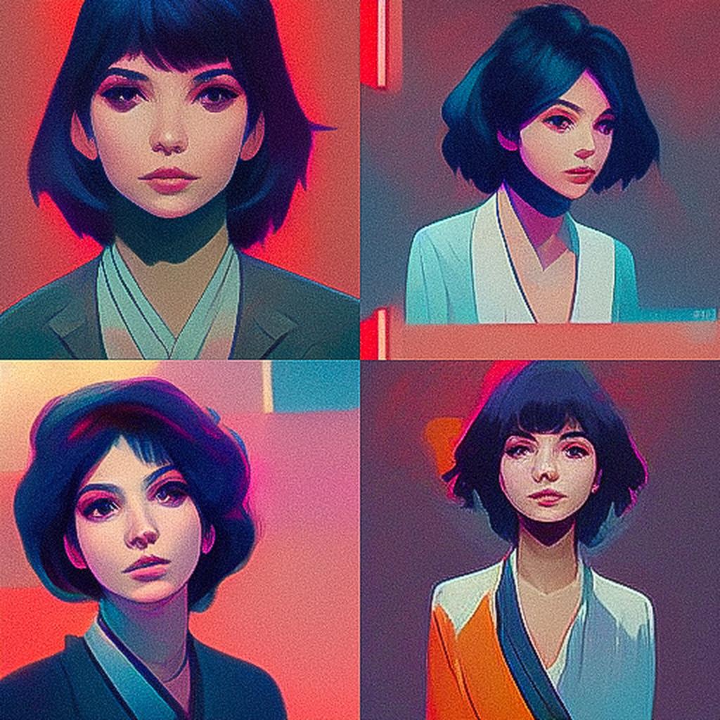 Ilya Kuvshinov style, Midjourney V3, render 1 of 4