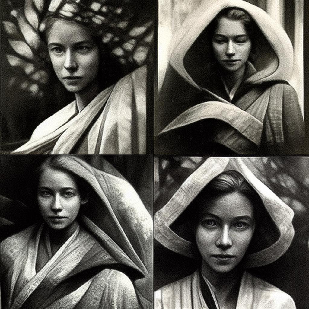 Imogen Cunningham style, Midjourney V3, render 1 of 4