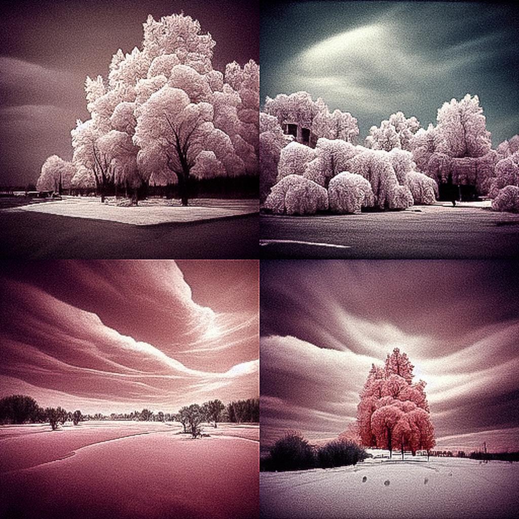 Infrared photography style, Midjourney V3, render 1 of 4