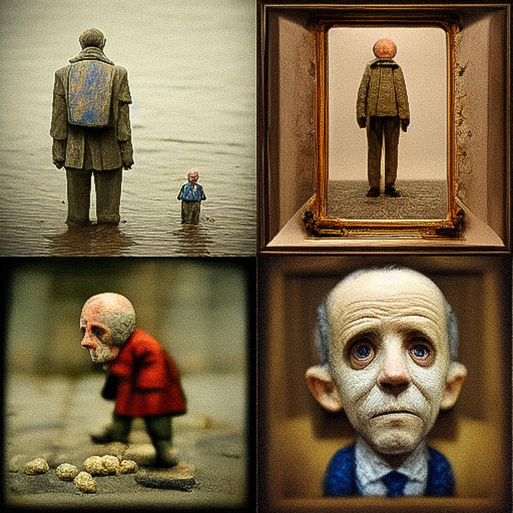 Isaac Cordal style, Midjourney V3, render 1 of 4
