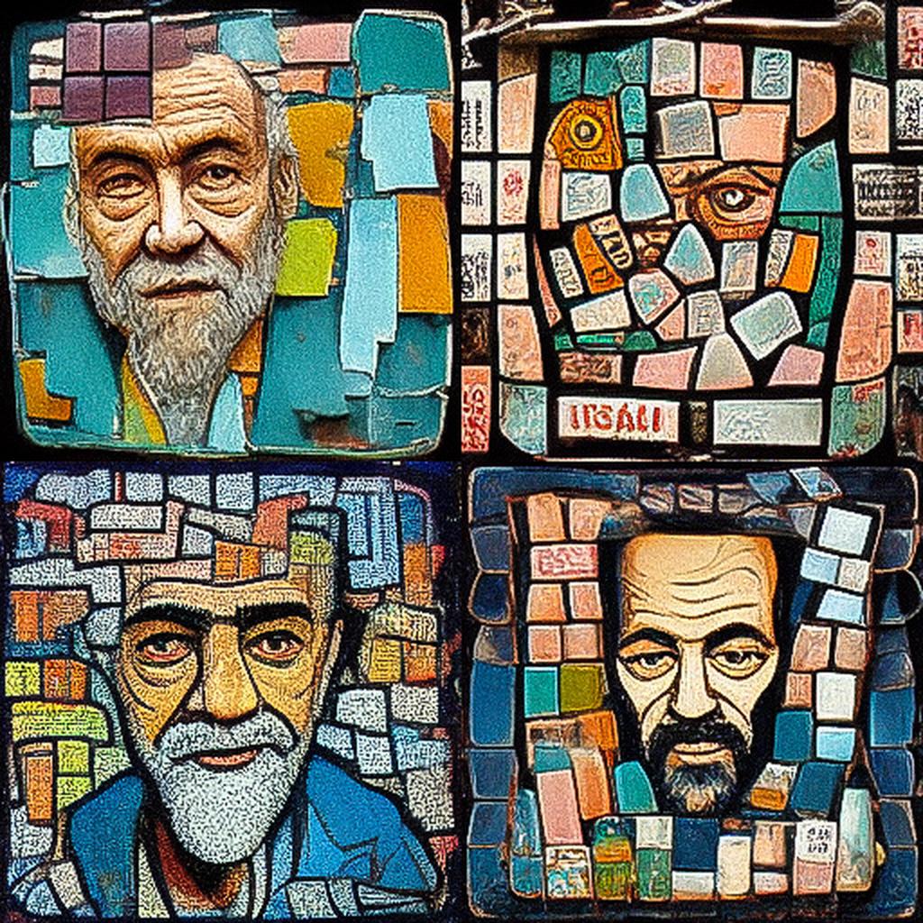 Isaiah Zagar style, Midjourney V3, render 1 of 4