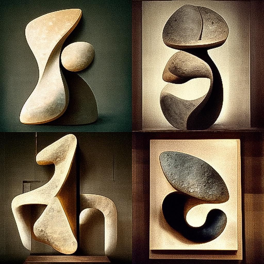 Isamu Noguchi style, Midjourney V3, render 1 of 4