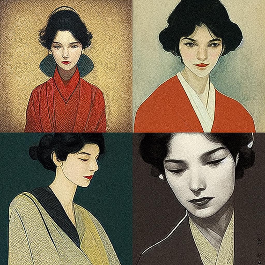 Ito Shinsui style, Midjourney V3, render 1 of 4