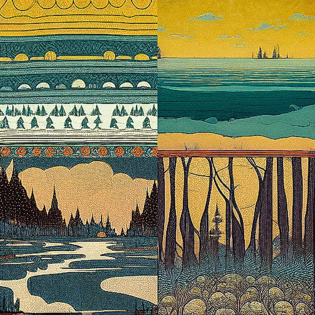 Ivan Bilibin style, Midjourney V3, render 1 of 4