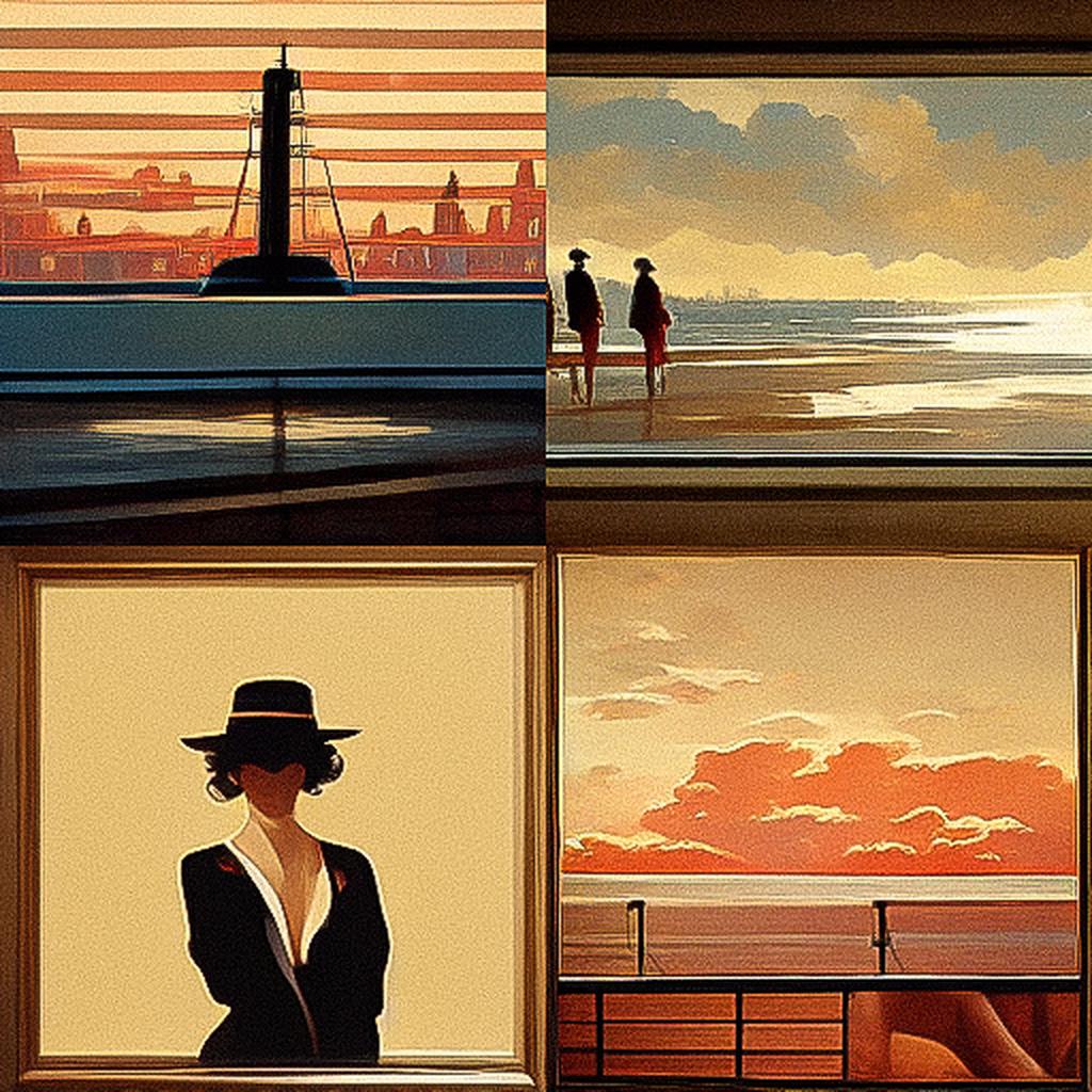 Jack Vettriano style, Midjourney V3, render 1 of 4