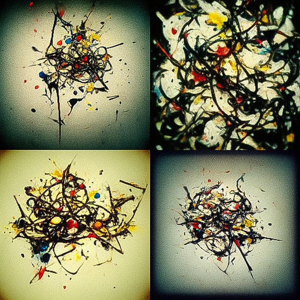 Jackson Pollock style, Midjourney V3, render 1 of 4