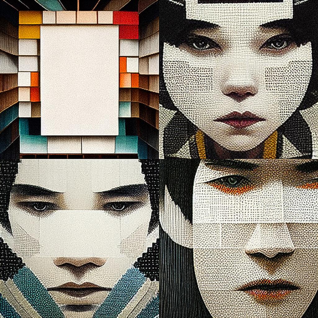 Jacob Hashimoto style, Midjourney V3, render 1 of 4